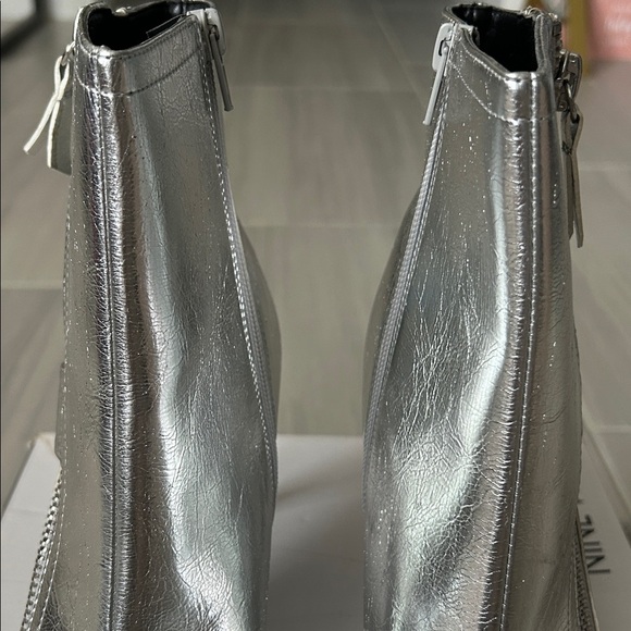 Nine West Metallic Silver Ankle Booties - Picture 5 of 14